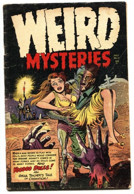 Weird Mysteries #11 Twisted weird menace headlight cover-Pre-code horror! 