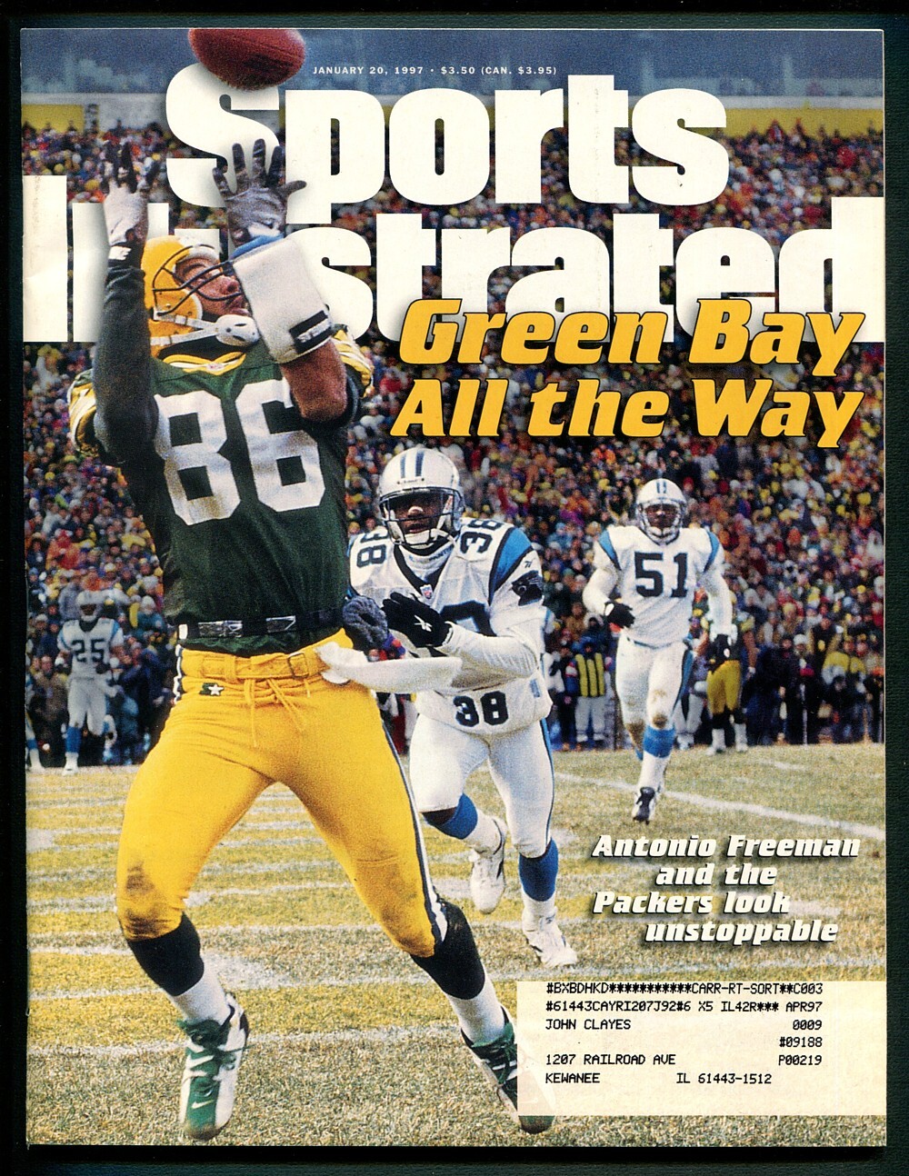 Sports Illustrated ( 8.5 VFN+) Packers / January 1997