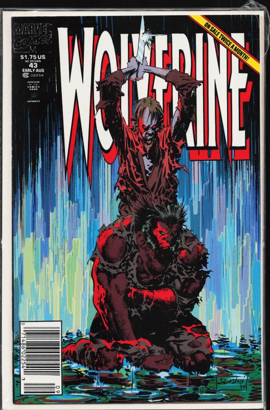 Wolverine #43 Newsstand Edition (1991) Wolverine