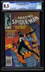 Amazing Spider-Man #252 CGC VF+ 8.5 Newsstand Variant 1st Black Costume!