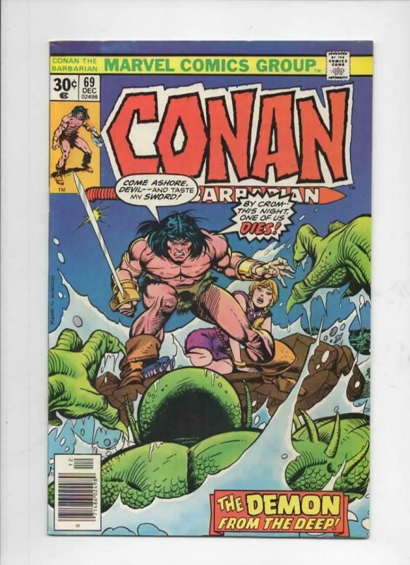 CONAN the BARBARIAN #69 70 71 FN Buscema, Chan, Howard, 1970 1976 1977, Belit