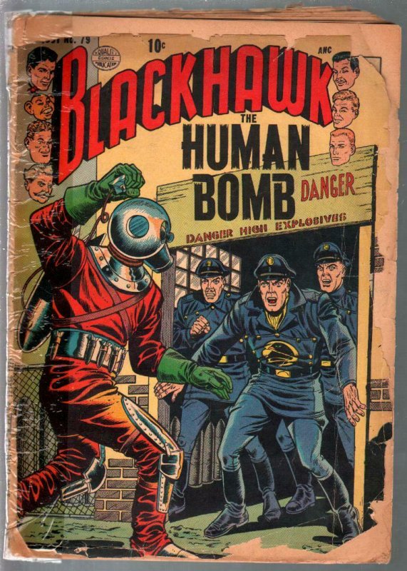 Blackhawk #79 1954-Quality-Human Bomb-lower grade-P