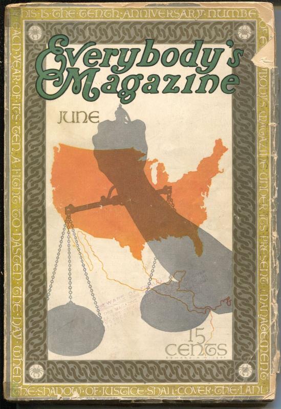 Everybody's Magazine 6/1913-Booth Tarkington-Rex Beach-Ed Hornung-VG