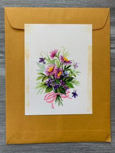 BETTER THAN THE DAY BEFORE Pink Purple Flowers 5.5x7.5 Greeting Card Art C9618