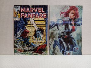 BLACK WIDOW #4 VARIANT + MARVEL FANFARE #12 -BLACK  WIDOW PEREZ  - FREE SHIPPING