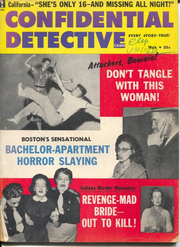 Confidential detective 5/1961-crime stories with photos-widows death trap-VG