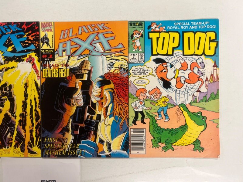4 Marvel Comics Black Axe #  1 2 3 + Top Dog # 7 Avengers Defenders 53 JS47