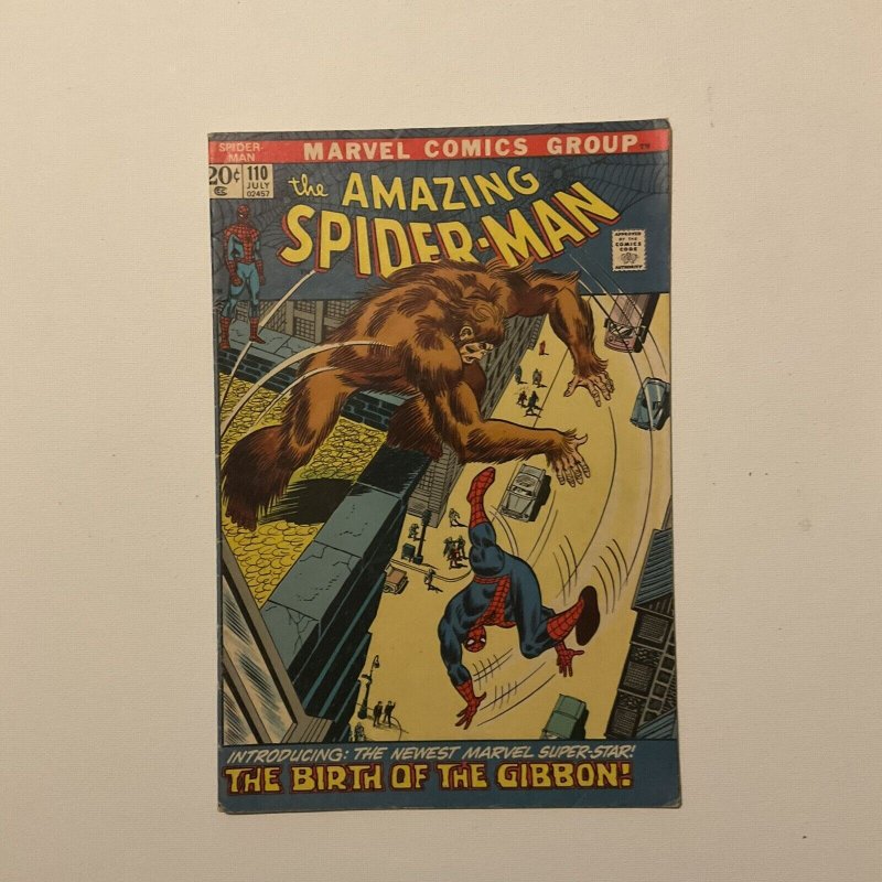 Amazing Spider-Man 110 Fine Fn 6.0 First Gibbon Marvel 1972