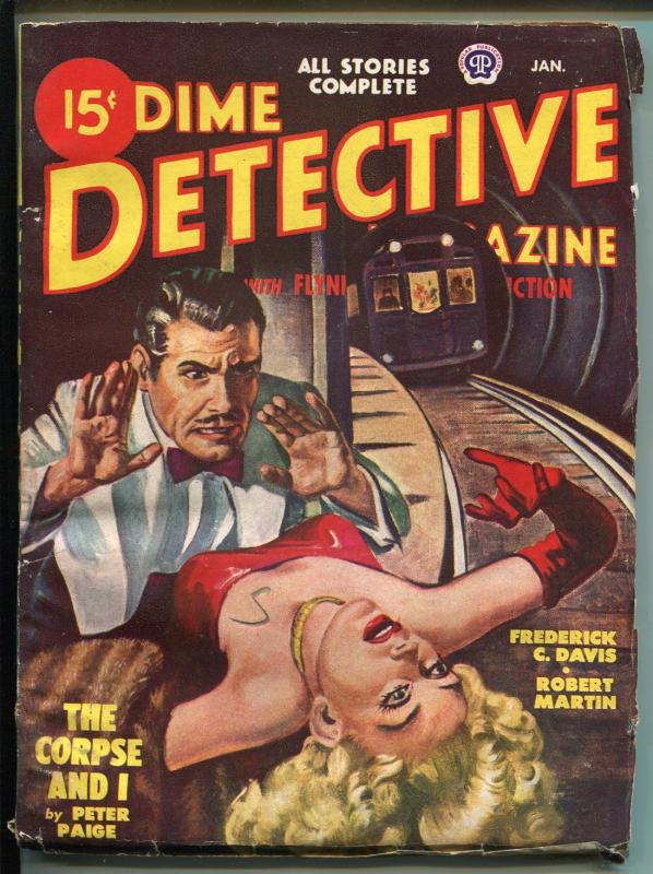 Dime Detective 1/1949-Popular-pulp mystery-John D MacDonald-Blassingame-VG