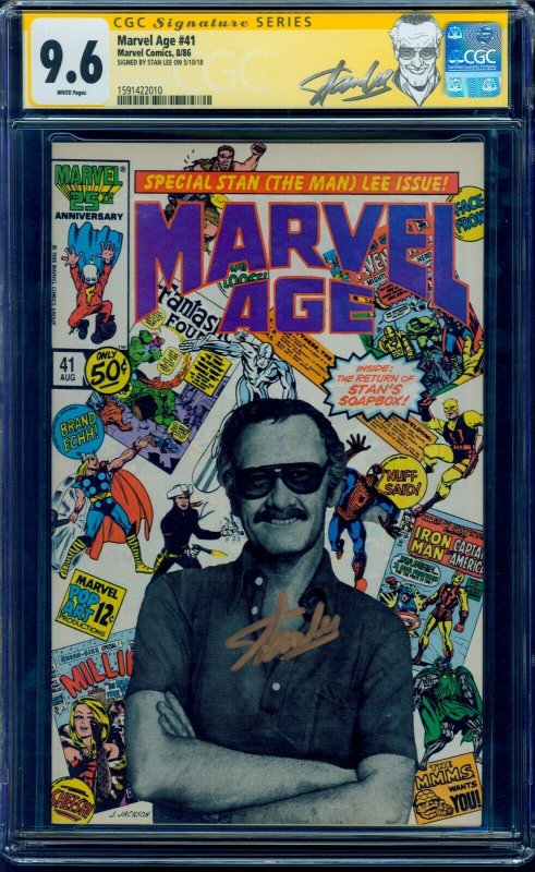 Marvel Age #41 CGC SS 9.6  Signed by Stan Lee in GOLD! Stan Lee Custom Label!