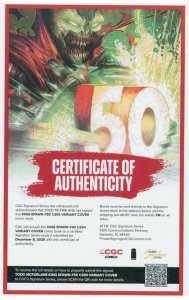 KING SPAWN #50 IMAGE 2025 1:250 VIRGIN VARIANT SIGNED W/COA TODD MCFARLANE NM