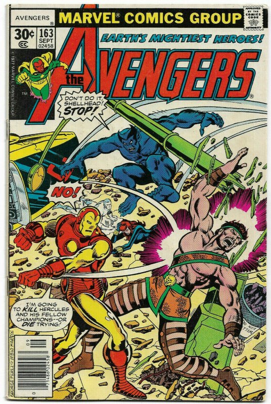 AVENGERS#163 FN/VF 1977 MARVEL BRONZE AGE COMICS