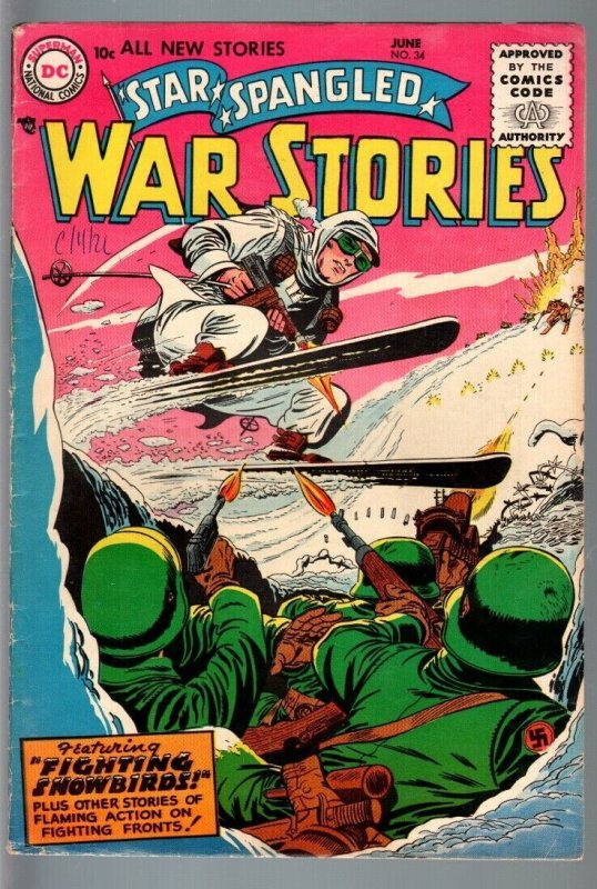 STAR SPANGLED WAR STORIES #34-1955-DC WAR COMIC-GOLDEN AGE-FN FN