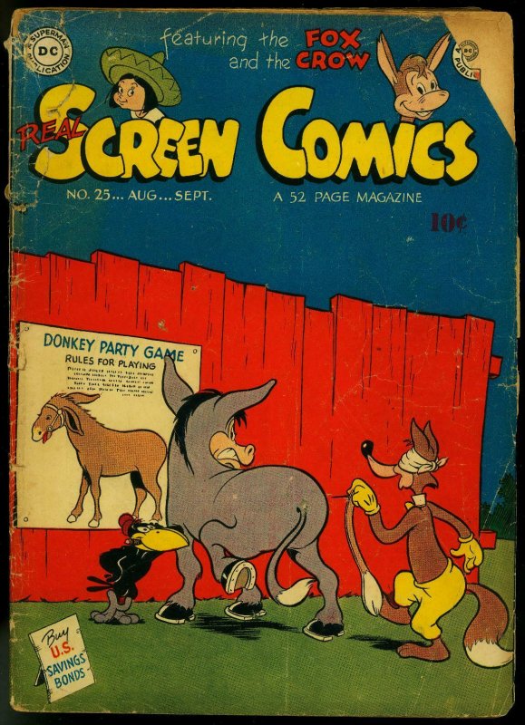 REAL SCREEN COMICS #25 1949-FOX AND CROW FLIPPITY-FLOP FR/G