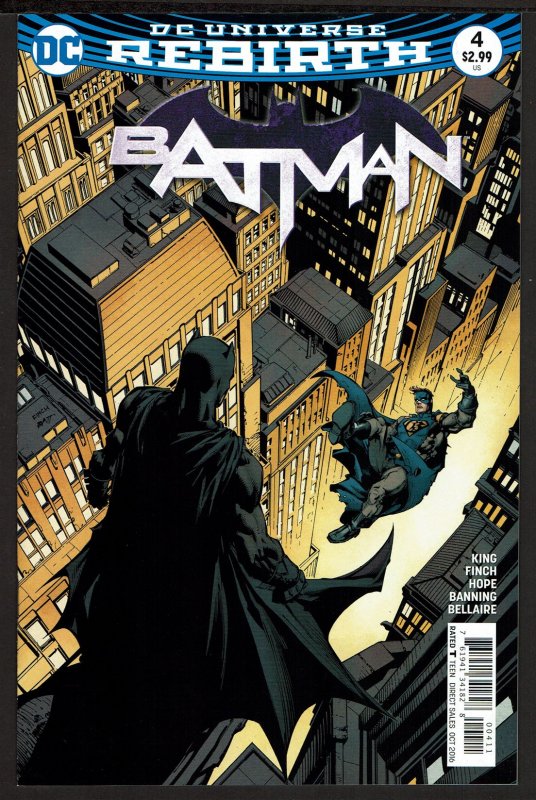 Batman #4 Rebirth (Oct 2016, DC) 0 9.0 VF/NM