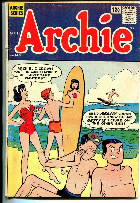 Archie #140 1963-surfboard-swimsuit-Betty-Veronica-VG-