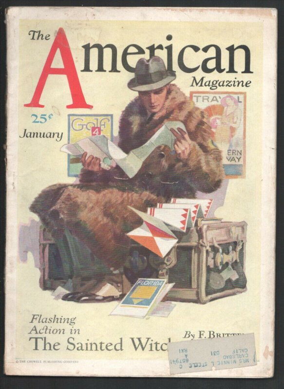 American Magazine 1/1931-John E Sheridan cover-The Sainted Witch F B Austin...