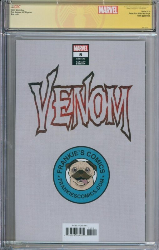 Marvel Comics Venom #5 CGC Signature Series 9.4 Signed By Cates & Stegman