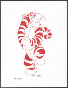 Winnie-the-Pooh Disney Red Ink Drawing Concept Art - Tigger AP1960 by Mike Royer