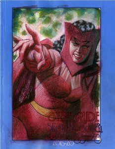 Original STEVE RUDE Color SILVER AGE SCARLET WITCH Art Sketch on Blank Art book!