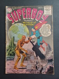 Superboy #49 - Curt Swan cover -  1st Metallo (Jor El's robot) - 1956 - FR