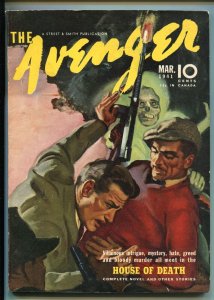 PULP:  THE AVENGER 03/1941-HOUSE OF DEATH-MYSTERY-MURDER-PULP-vf