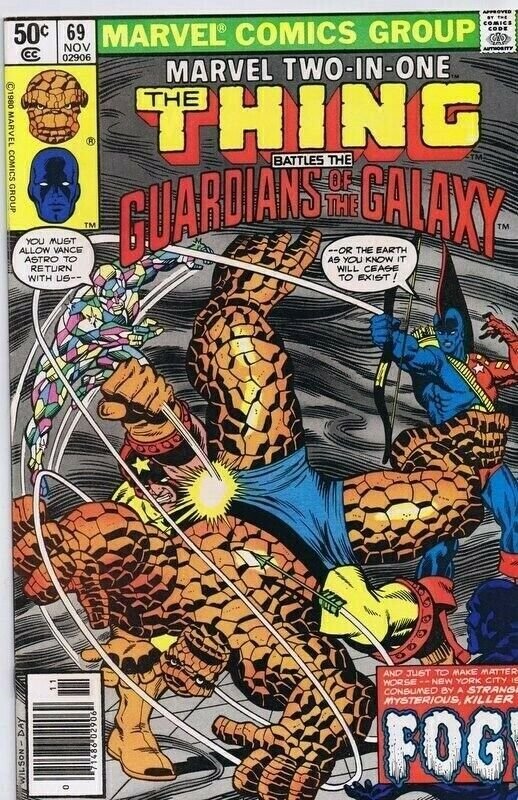 Marvel Two-in-One #69 ORIGINAL Vintage 1980 Thing Guardians of the Galaxy GOTG 