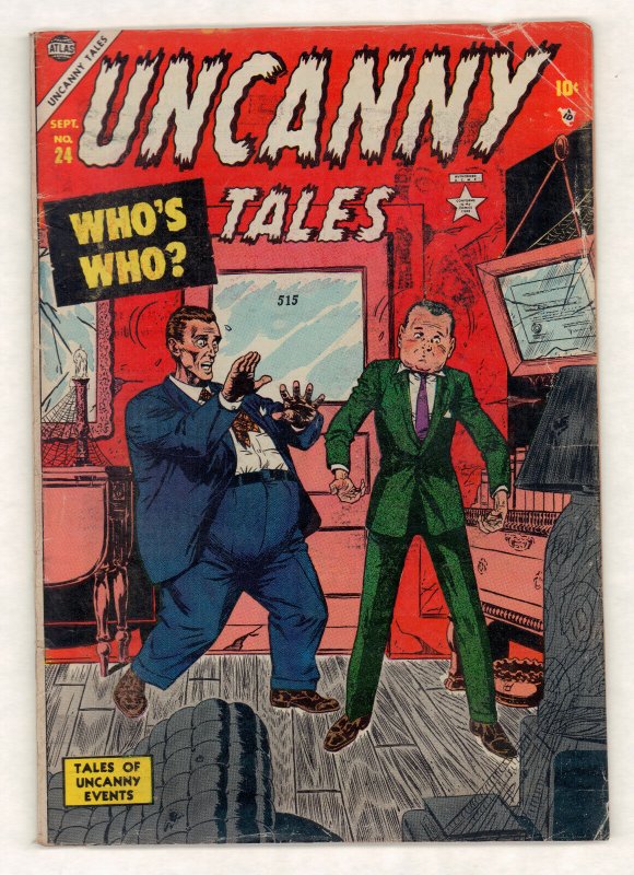 Uncanny Tales 24 Who S Who Body Swap Atlas Grade 4 0 1954 Comic Books Golden Age Atlas Horror Sci Fi Hipcomic