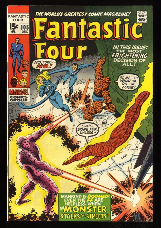 Fantastic Four #105 VF 8.0 White Pages