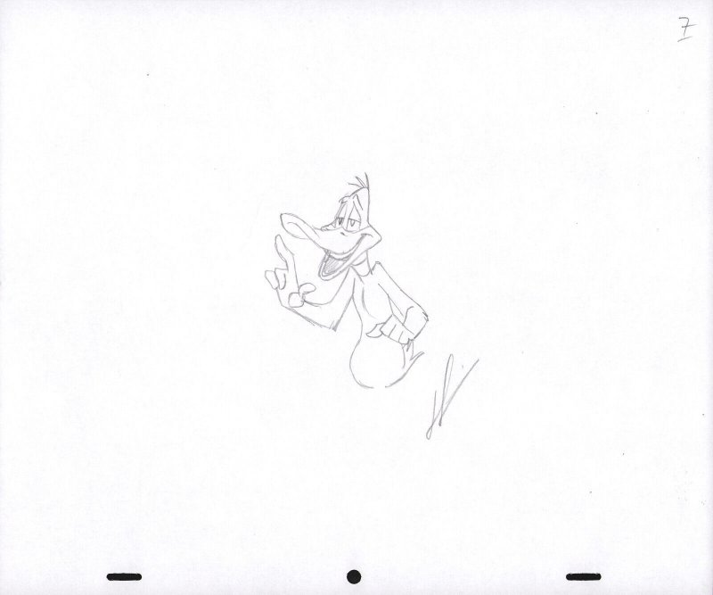 Daffy Duck Animation Pencil Art - 7 - Smug - Making Point