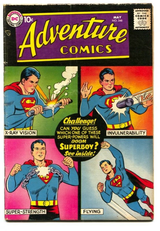 Adventure Comics #248 1958  Superboy- Green Arrow- Aquaman VG-