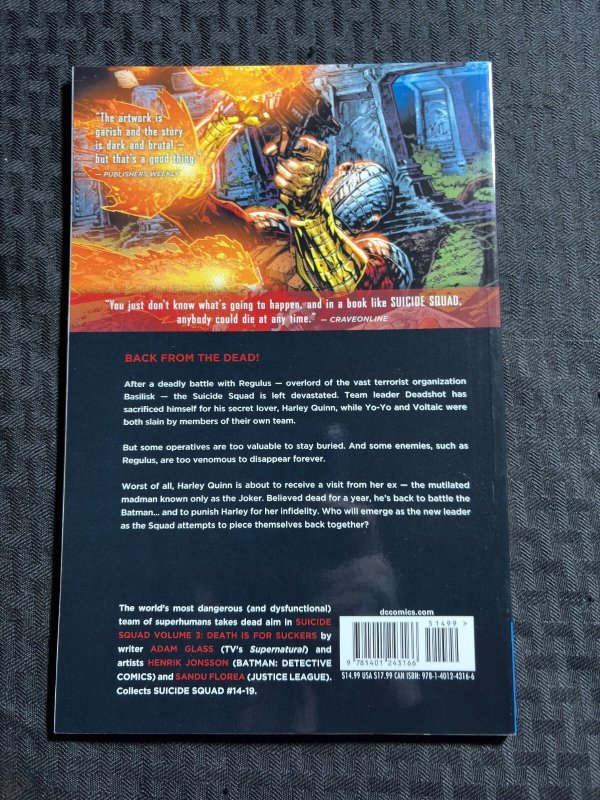 2015 SUICIDE SQUAD Death is for Suckers Volume 3 SC TPB FVF 7.0 3rd DC Comics