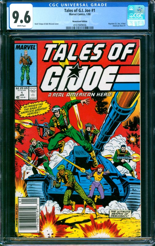 Tales of GI Joe #1 Marvel Comics 1988 CGC 9.6 Newsstand Varaint