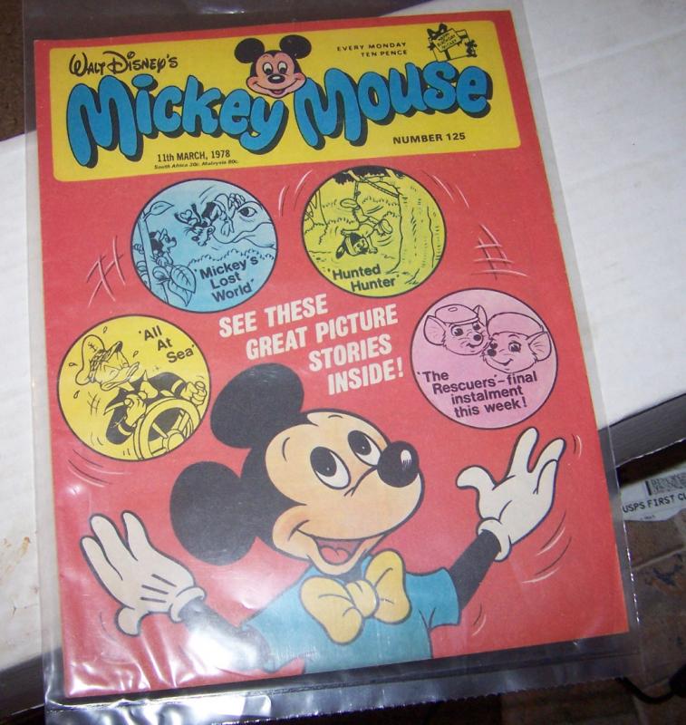 mickey mouse weekly magazine ( uk) # 125  mar 11 1978 disney donald duck rescuer