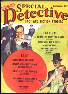 SPECIAL DETECTIVE #1-09/1937-VIOLENT PULP CRIME-TORTURE-MURDER-vf minus