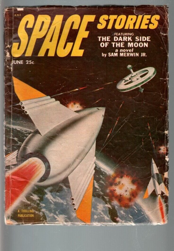 SPACE STORIES 1953 JUN-ROCKET COVER-COOL!-SCI FI PULP VG