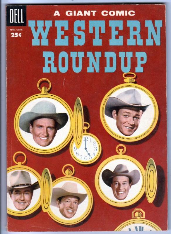 Dell Giant Western Roundup #10 (Apr-55) FN/VF+ High-Grade Roy Rogers, Gene Au...