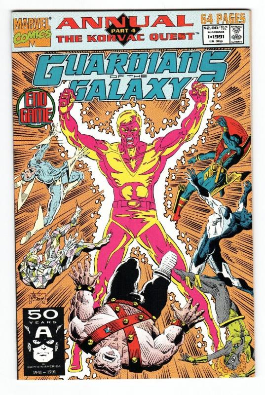 GUARDIANS OF THE GALAXY ANNUAL #1-1991-origin issue-marvel nm high grade