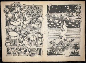 YELLOW DOG #2 - Folded; 5.5, OW - Comix  - 1st print - Crumb -  Tabloid