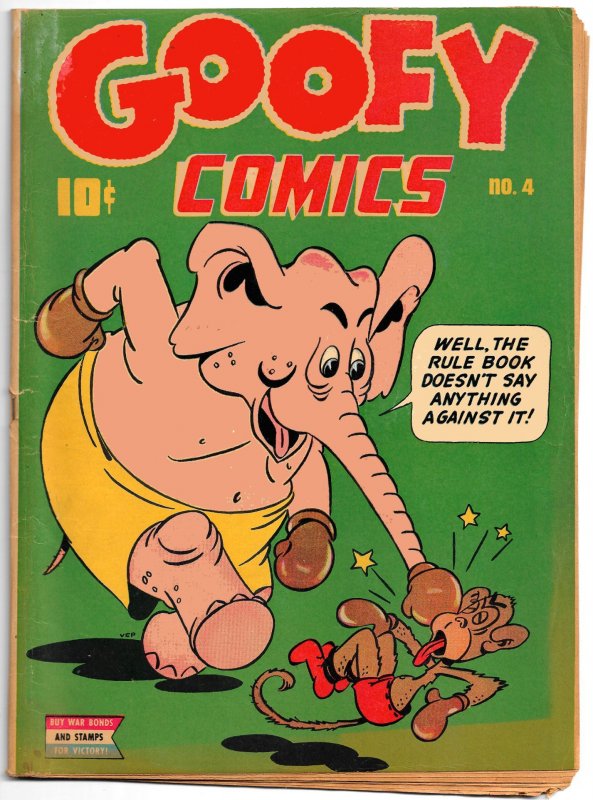 GOOFY COMICS #4 (March 1944)  5.0 VG/FN  ••  Weird East Coast Funny Animals!