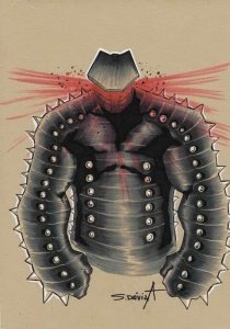 The Destroyer Marvel Original Art by Sergio Dávila – Asgardian Armor A4 Signed