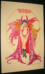 Vampirella with Logo Painted Art - LA - 2017 Signed art by Esteban Maroto 