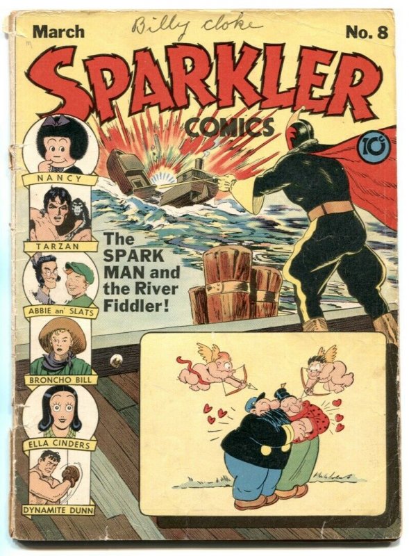 Sparkler #8 1942- SPARKMAN COVER- Tarzan G+ 