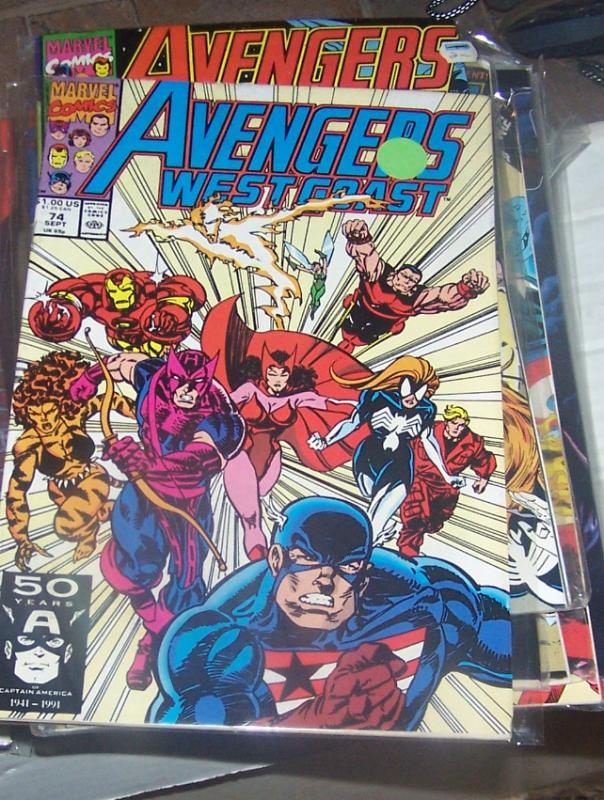 west coast avengers  # 74  SEPT 1991 CAPTAIN HAWKEYE SPIDERWOMAN IRONMAN