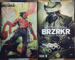 BRZRKR #1 + FACEFUL of BULLETS #1 NM (Boom 2021-24) REEVES Foil + ComicHub Excl.