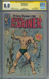 SUB-MARINER #1 CGC 8.0 SS SIGNED STAN LEE ORIGIN OF NAMOR RETOLD