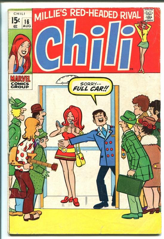 CHILI  #16 1970-MARVEL-MILLIE THE MODEL-FASHIONS-GOOD GIRL ART-SPICY-vg