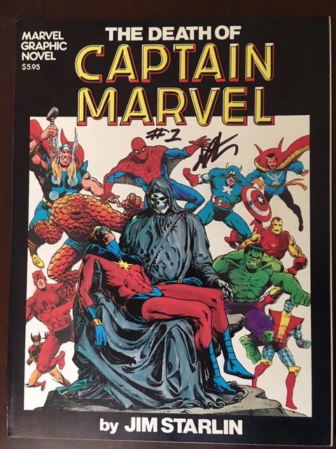 GRAPHIC NOVEL 1 DEATH OF CAPTAIN MARVEL 1ST PRINT NM- SIGNED STARLIN!