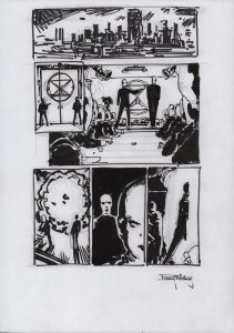 Sci-Fi Board Room Page Layout - Signed Art By Barry Kitson - 2023