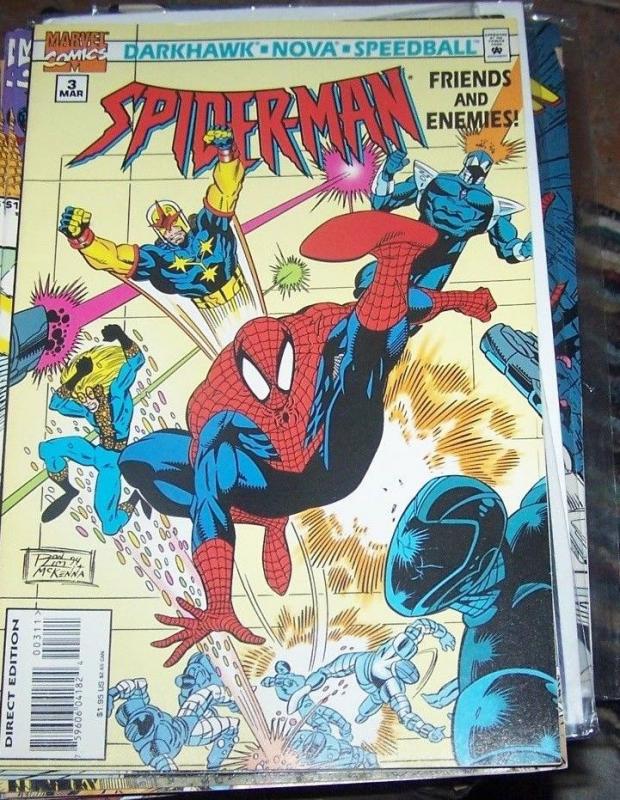 Spider-Man: Friends and Enemies #3 (Mar 1995, Marvel) DARKHAWK NOVA SPEEDBALL